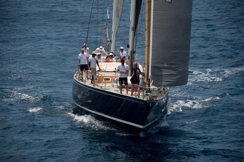 Australian team on Tim Wilson's 1973 classic ketch, El Oro finishes the Antigua Bermuda Race photo copyright Ted Martin taken at Royal Bermuda Yacht Club and featuring the Classic Yachts class