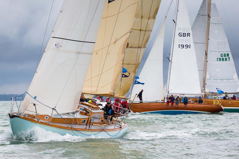 Panerai British Classic Week - Whooper with Sunmaid V and Cuilaun on day 3 photo copyright Guido Cantini / seasee.com taken at Royal Yacht Squadron and featuring the Classic Yachts class