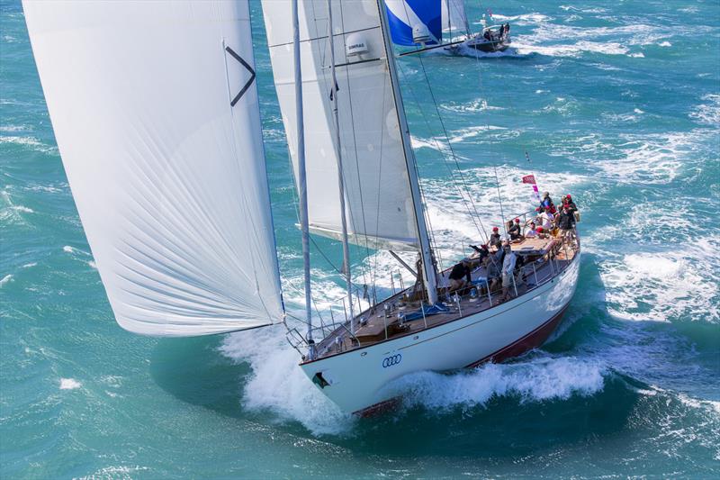 Drumfire on day 2 at Audi Hamilton Island Race Week 2017 photo copyright Andrea Francolini taken at Hamilton Island Yacht Club and featuring the Classic Yachts class