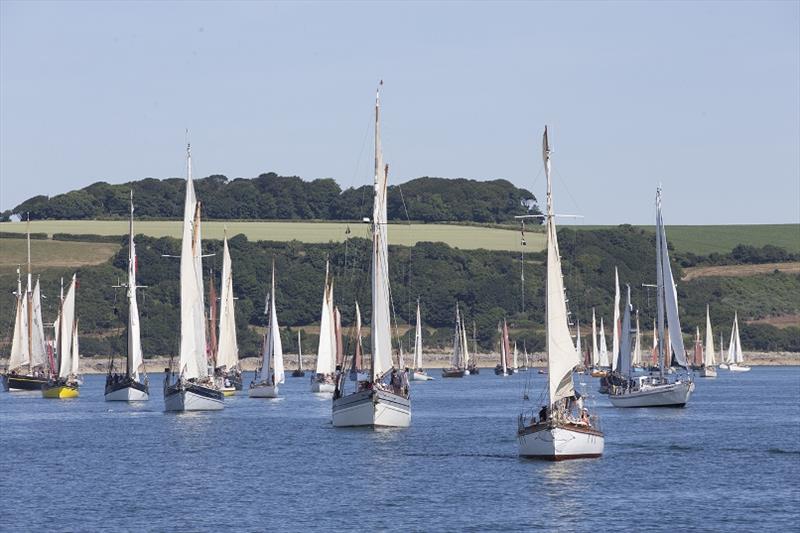 Parade of Sail at the Falmouth Classics 2018 photo copyright Event Media taken at Port of Falmouth Sailing Association and featuring the Classic Yachts class