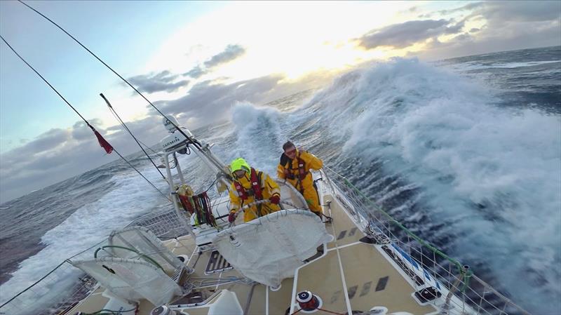 Weather conditions during the latest race, taken by Ming on board Sanya Serenity Coast photo copyright Ming taken at  and featuring the Clipper 70 class
