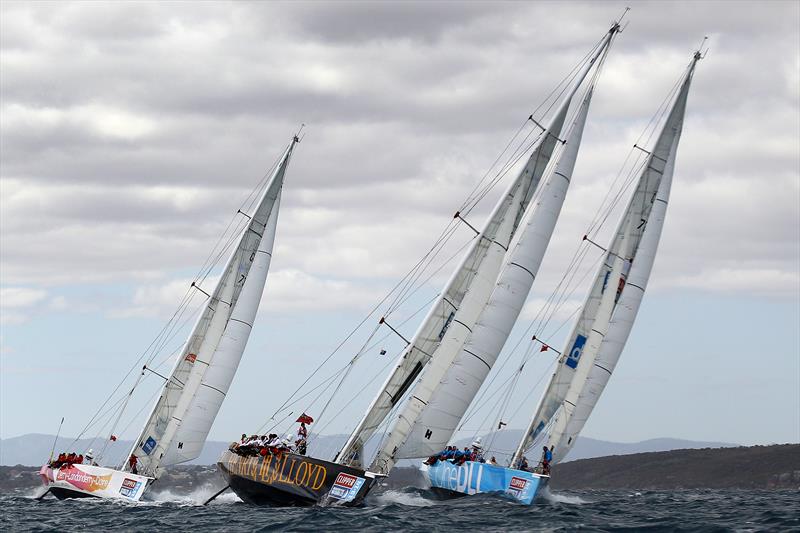Team Henri Lloyd leads Teams One DLL and Derry-Londonderry-Daire of the Clipper Round the World Yacht Race during the start of race 5 in King George Sound, Albany, Western Australia photo copyright Paul Kane / AAP for Clipper Round the World Race taken at  and featuring the Clipper Ventures class