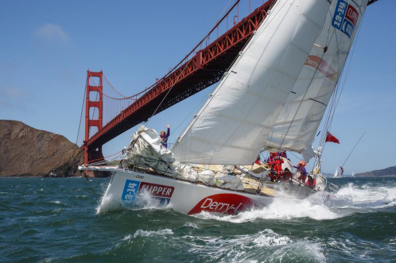Derry~Londonderry~Doire leaving San Francisco during the Clipper 2013-14 Race - photo © Abner Kingman