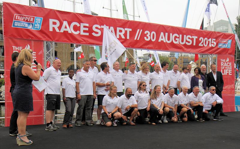 The IchorCoal team ahead of the Clipper Race departure from St Katharine Docks, London photo copyright Mark Jardine taken at  and featuring the Clipper Ventures class