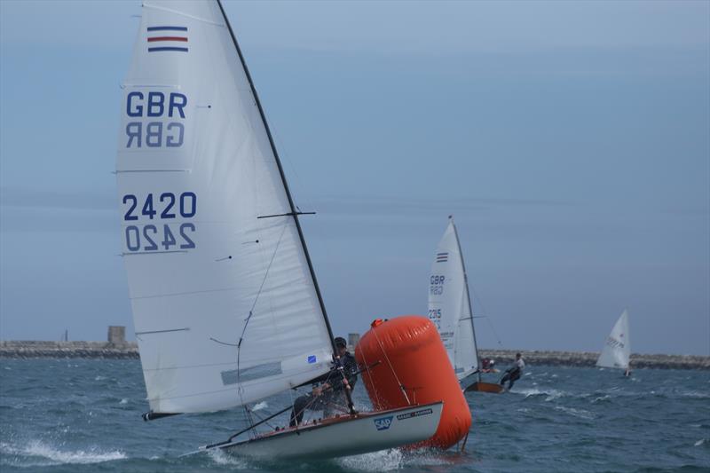 Simon Mussell leading from Ben Holden during the Weymouth Dinghy Regatta photo copyright Richard White taken at Weymouth Sailing Club and featuring the Contender class