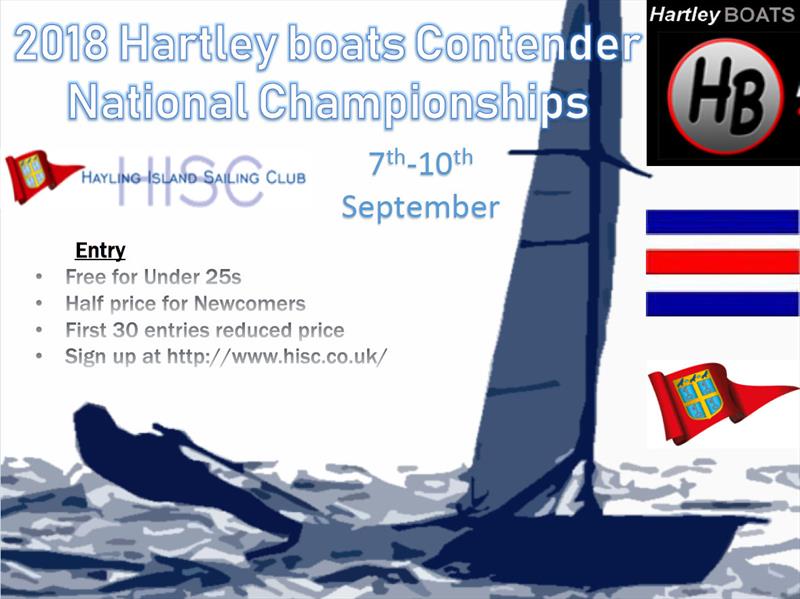 2018 Hartley Boats Contender Nationals Poster photo copyright BCA taken at Hayling Island Sailing Club and featuring the Contender class
