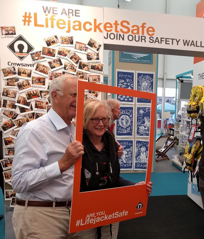 Southampton Boat Show visitors join the I am #LifejacketSafe wall photo copyright Crewsaver taken at  and featuring the  class