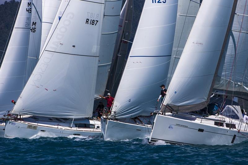 Cruising start is high pressure on day 2 of Airlie Beach Race Week photo copyright Andrea Francolini taken at Whitsunday Sailing Club and featuring the Cruising Yacht class