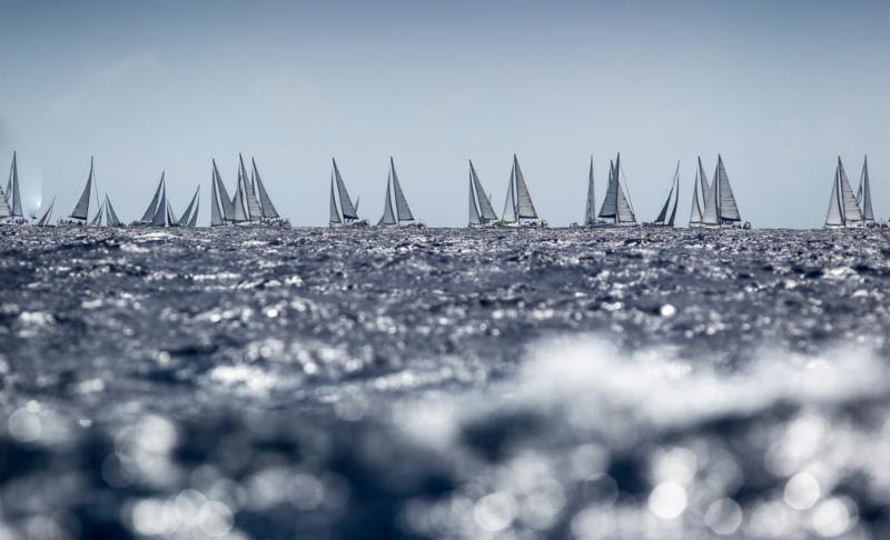An impressive bareboat fleet racing  on Fever-Tree Race Day 2 at Antigua Sailing Week - photo © Paul Wyeth / www.pwpictures.com