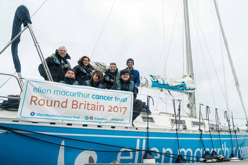 The Ellen MacArthur Cancer Trust Round Britain 2017 leg six crew photo copyright Ellen MacArthur Cancer Trust taken at  and featuring the Cruising Yacht class