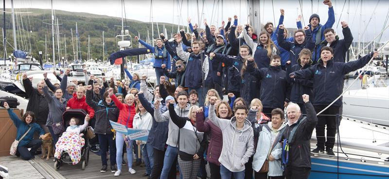 Friends, family, Trust supporters and young people who have been involved in the voyage, came down to join in the celebrations photo copyright Ellen MacArthur Cancer Trust taken at  and featuring the Cruising Yacht class