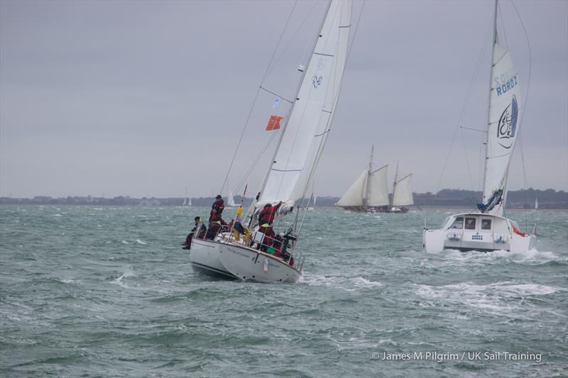 City of London, Maybe and Spirit of Scott Bader during the Small Ships Race photo copyright James M Pilgrim / UK Sail Training taken at Royal Yacht Squadron and featuring the Cruising Yacht class