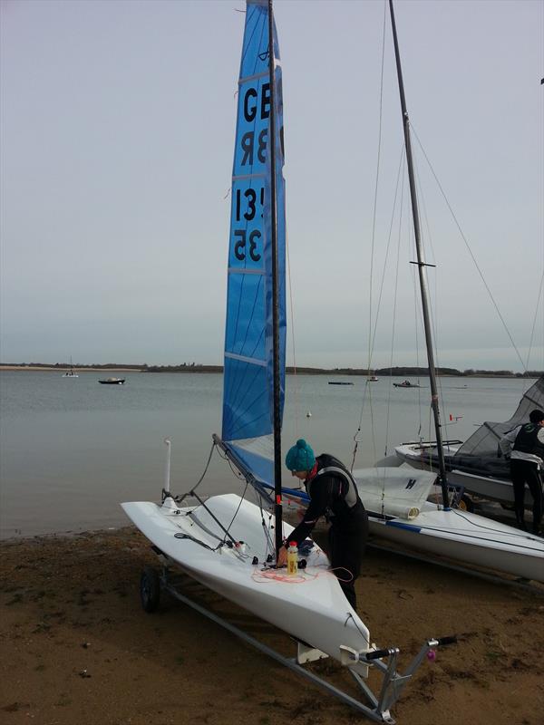 D-Zeros rigging up ahead of the Grafham Grand Prix photo copyright D-Zero Class Association taken at Grafham Water Sailing Club and featuring the D-Zero class