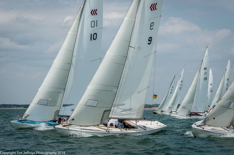 A good breeze for the tight Daring fleet on day 2 of Cowes Classics Week photo copyright Tim Jeffreys Photography taken at Royal London Yacht Club and featuring the Daring class