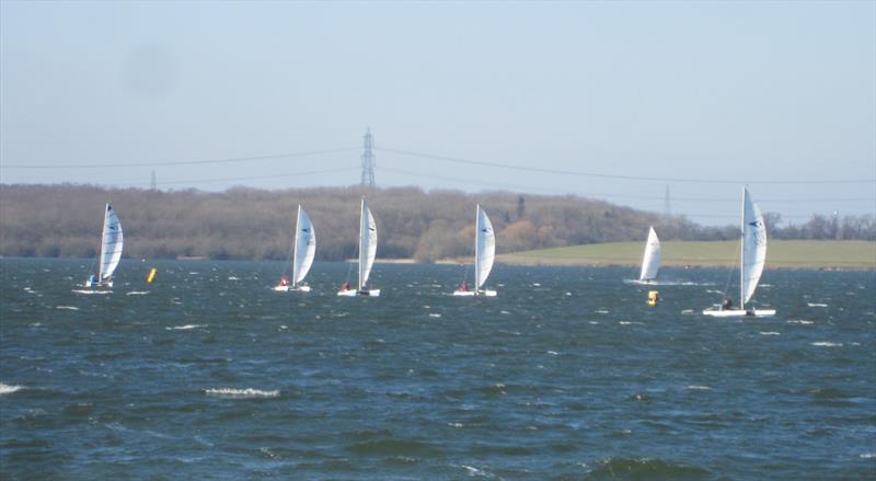 Paul Craft leads the 2nd race of the Windsport Catparts Sprint 15 Winter Event at Grafham photo copyright Bob Carter taken at Grafham Water Sailing Club and featuring the Dart 15 class