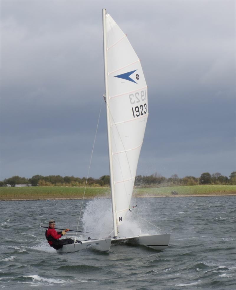 David Ball during the Sprint 15 Inlands at Grafham photo copyright Nigel Denchfield taken at Grafham Water Sailing Club and featuring the Dart 15 class