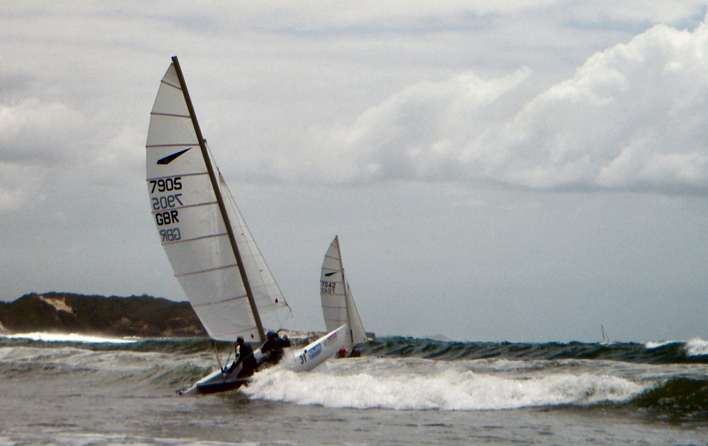 Tricky launching during the 2006 Dart 18 worlds at Eastern Cape, South Africa photo copyright Tony Dod taken at  and featuring the Dart 18 class