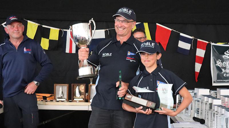 Grant and Ella May Piggott win the UK Nationals during the Noble Marine Insurance Dart 18 Nationals and Worlds at Bridlington photo copyright Peider Fried taken at Royal Yorkshire Yacht Club and featuring the Dart 18 class