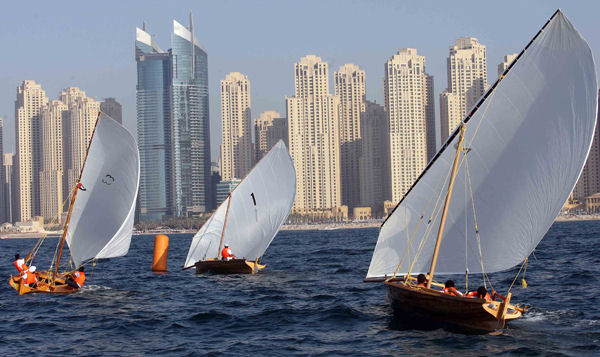 Eight boats qualify for the first round of the Dubai International Marine Club Match Racing Series photo copyright Ashraf Al Amra taken at  and featuring the Dhow class