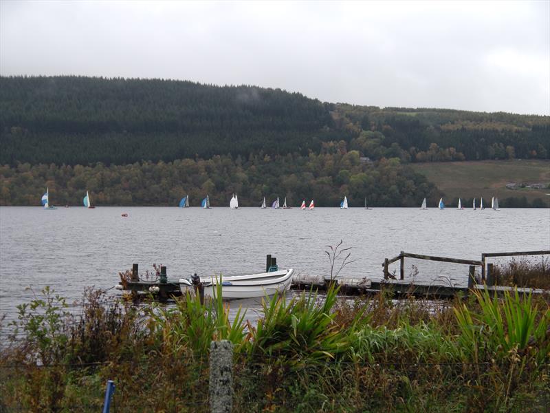 The fleet work their way across the loch in the first race of the day of the RYA Scotland Champion of Champions Trophy at Loch Tummel photo copyright Matt Toynbee taken at Loch Tummel Sailing Club and featuring the Dinghy class