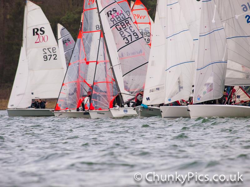 Jostling for position at the Steve Nicholson Trophy photo copyright Anthony York / www.chunkypics.co.uk taken at Northampton Sailing Club and featuring the Dinghy class