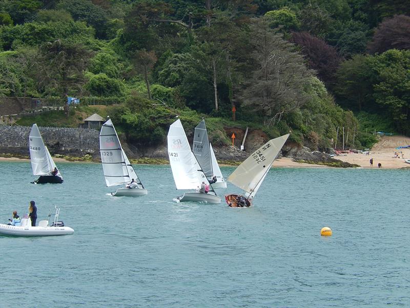 Pre race manoeuvres by the fast handicap fleet during race 3 of the Salcombe Yacht Club Summer Series photo copyright Jayne Morris taken at Salcombe Yacht Club and featuring the Dinghy class