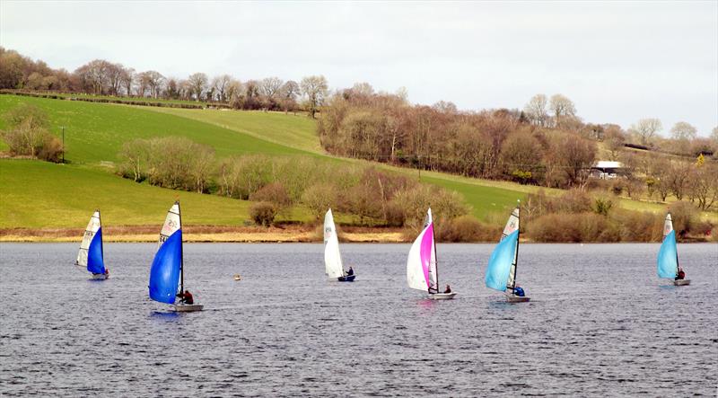 Sailing in light winds at Llandegfedd Reservoir photo copyright Andy Howard taken at Llandegfedd Sailing Club and featuring the Dinghy class