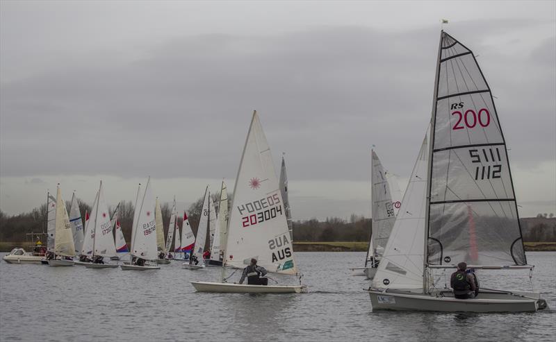 Notts County First of Year Charity Race Slow Fleet start photo copyright David Eberlin taken at Notts County Sailing Club and featuring the Dinghy class