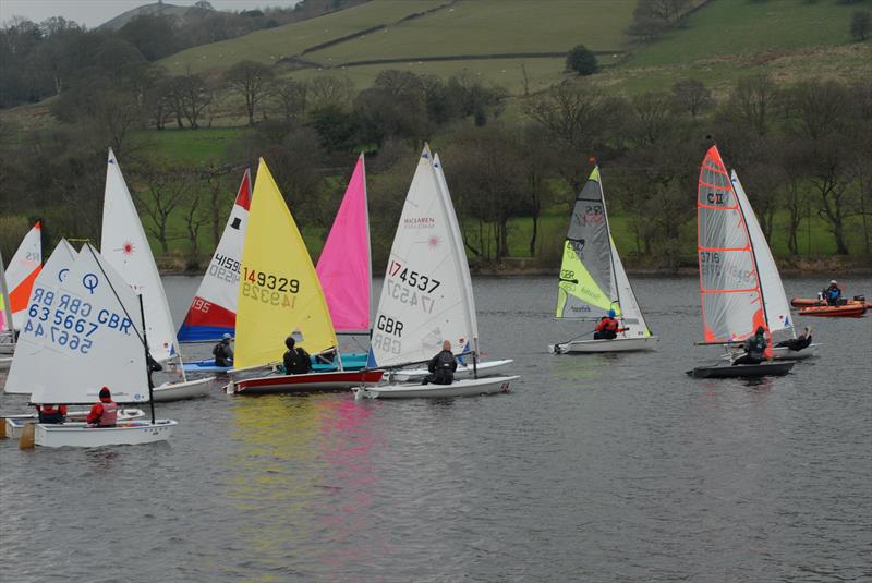A chilly day for Derbyshire Youth Sailing's first event of 2021 at Combs SC photo copyright Craig Harrison taken at Combs Sailing Club and featuring the Dinghy class