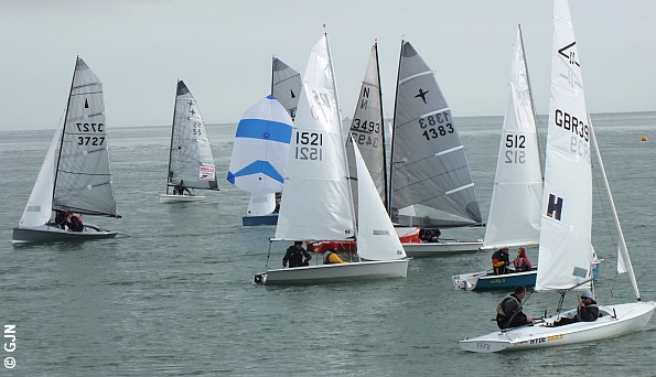 Light winds for the inaugral Hayling Island SC Perisher Pursuit race photo copyright Gerald New / www.sailweb.co.uk taken at Hayling Island Sailing Club and featuring the Dinghy class