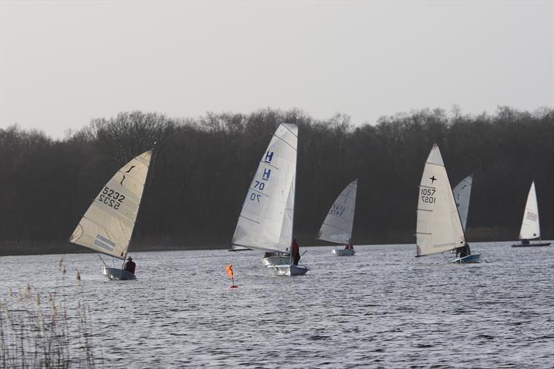 New Year's Day Open at Rollesby Broad - won by Ian Ayres (Solo) with Mike McNamara second (Harrier) photo copyright Kevin Davidson taken at Rollesby Broad Sailing Club and featuring the Dinghy class