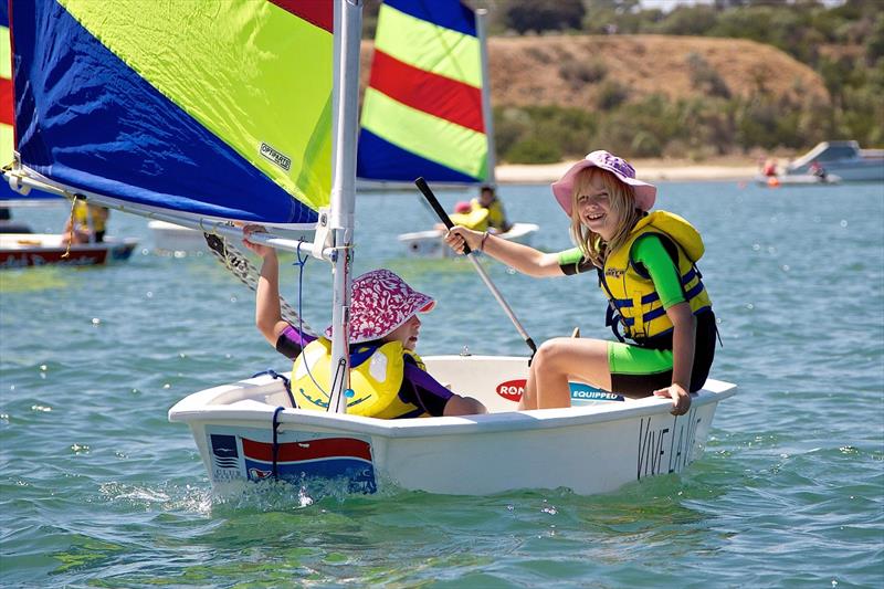 Kids enjoying a morning on the water off SYC  photo copyright Sandringham Yacht Club taken at Sandringham Yacht Club and featuring the Dinghy class