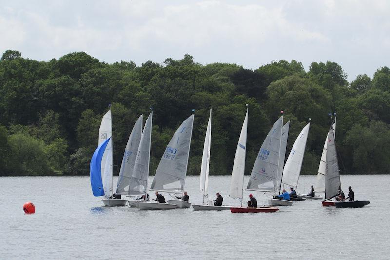 Room at the mark please during the Border Counties Midweek Sailing at Budworth photo copyright Brian Herring taken at Budworth Sailing Club and featuring the Dinghy class