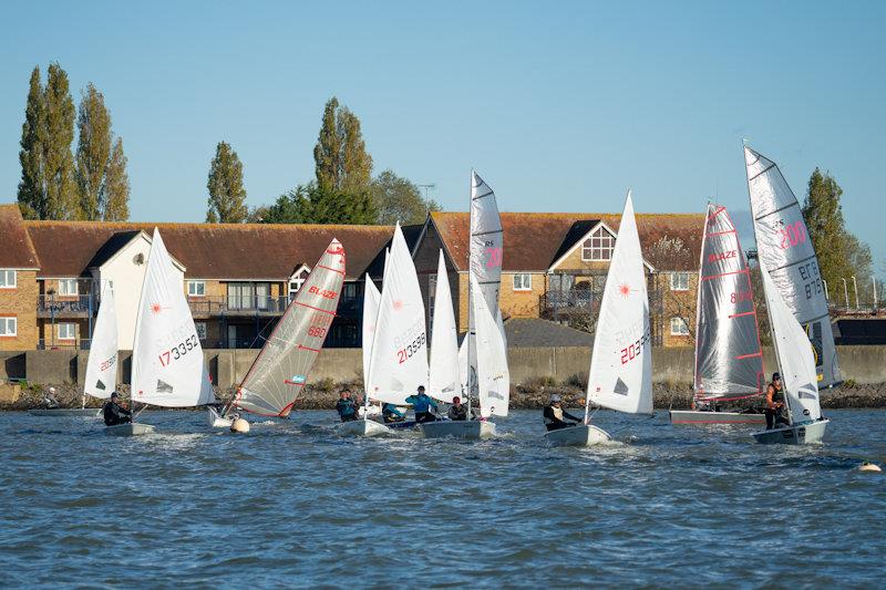Boats prepare for the start - first races of the RCYC Snow Globe photo copyright Petru Balau Sports Photography / sports.hub47.com taken at Royal Corinthian Yacht Club, Burnham and featuring the Dinghy class