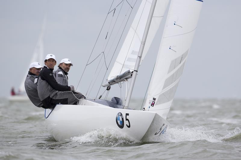 Defender Markus Wieder leads after four races of the Dragon Gold Cup at Medemblik, The Netherlands photo copyright Sander van der Borch taken at Royal Yacht Club Hollandia and featuring the Dragon class