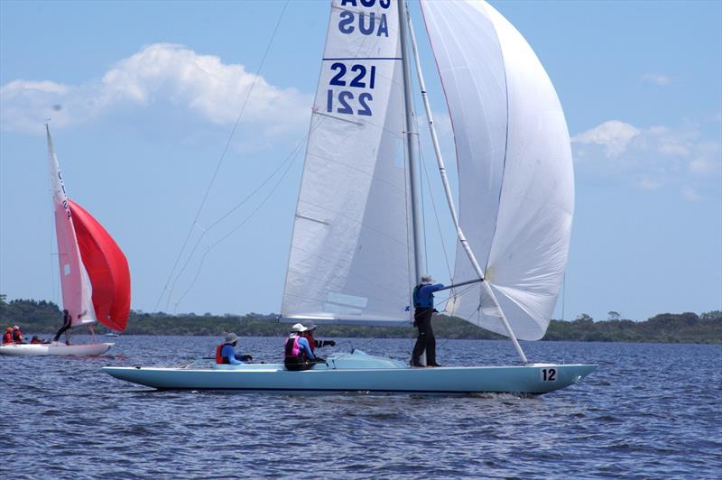 The crew of Saphira was looking for air to fill her sails - 2024 International Dragon Class Prince Philip Cup day 1 photo copyright Jeanette Severs taken at Metung Yacht Club and featuring the Dragon class