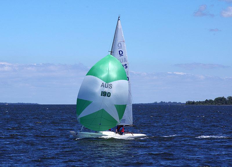Adios III, a local boat hired by Western Australia's Gerry McGann to contest the Prince Philip Cup 2024, with her spinnaker up - photo © Jeanette Severs