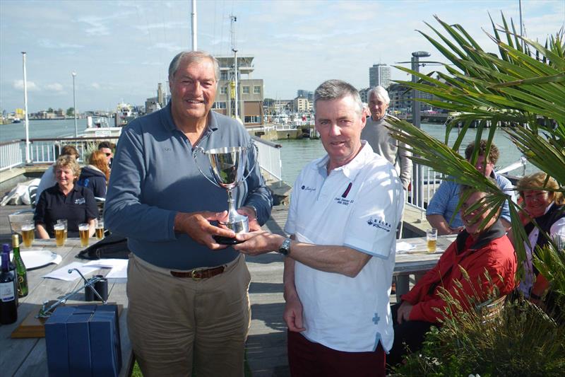 Richard Matthews being presented with the Walker Challenge Cup by Russell Walker in Ostend after the EAORA Offshore Regatta photo copyright Tony Merewether taken at  and featuring the EAORA class