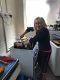 The commodore Sue Stewart cooking lunch during the Earlswood Lakes Enterprise Open © Perry Clarke