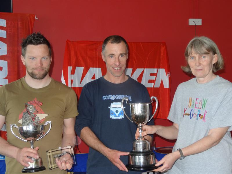 Jeremy Stephens & Ryan Crawford presented the Harken UK Enterprise Inlands trophy by Julie Prior photo copyright Paula Southworth taken at Draycote Water Sailing Club and featuring the Enterprise class