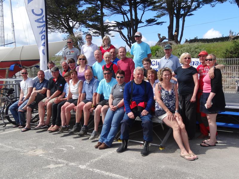 Enterpise competitors outside the Yacht Club de Carnac at Carnac 2014 photo copyright Paula Southworth taken at Yacht Club de Carnac and featuring the Enterprise class
