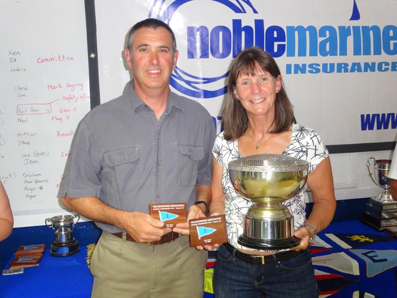 Ann Jackson and Alan Skeenes, Ladies Champion at the Noble Marine Enterprise Nationals photo copyright Paula Southworth taken at Paignton Sailing Club and featuring the Enterprise class