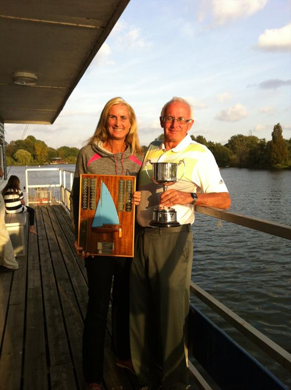David Beaney and Sarah Hirst-Malin winning the river trophy at Hampton Sailing Club photo copyright HSC taken at Hampton Sailing Club and featuring the Enterprise class