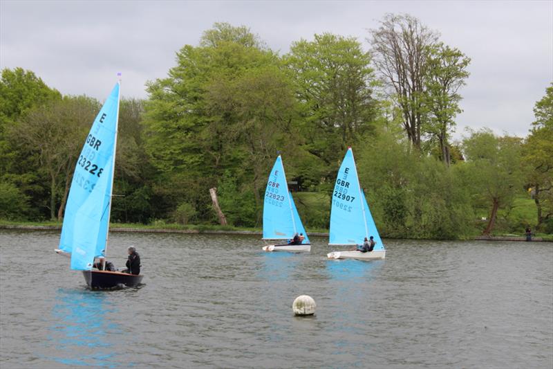 Ian & Marie lead from Mike & Margot during the Earlswood Lakes Enterprise Open photo copyright James Patterson taken at Earlswood Lakes Sailing Club and featuring the Enterprise class