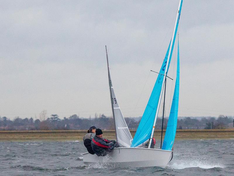 Ann Jackson & Alan Skeens win the GJW Sailjuice Winter Series Datchet Flyer photo copyright Tim Olin / www.olinphoto.co.uk taken at Datchet Water Sailing Club and featuring the Enterprise class