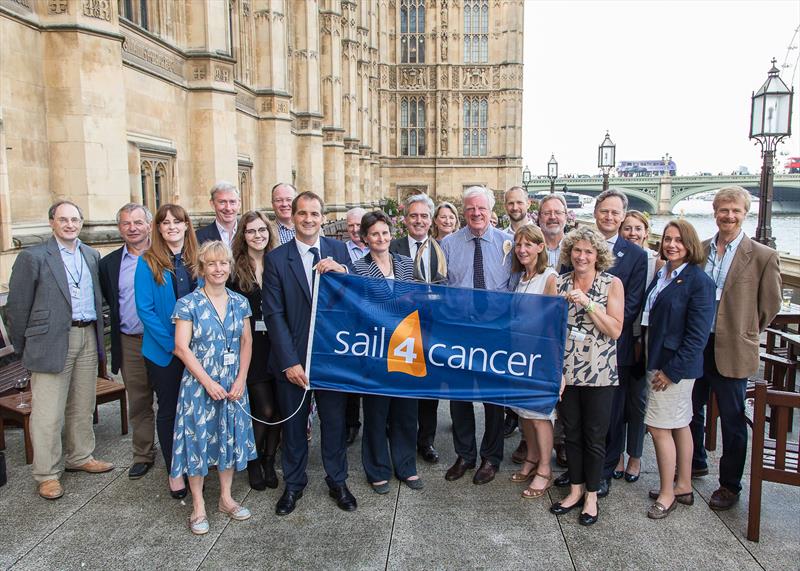 Sailing team at Houses of Parliament with Sail4Cancer photo copyright Tim Hodges taken at House of Commons Sailing Club and featuring the Enterprise class