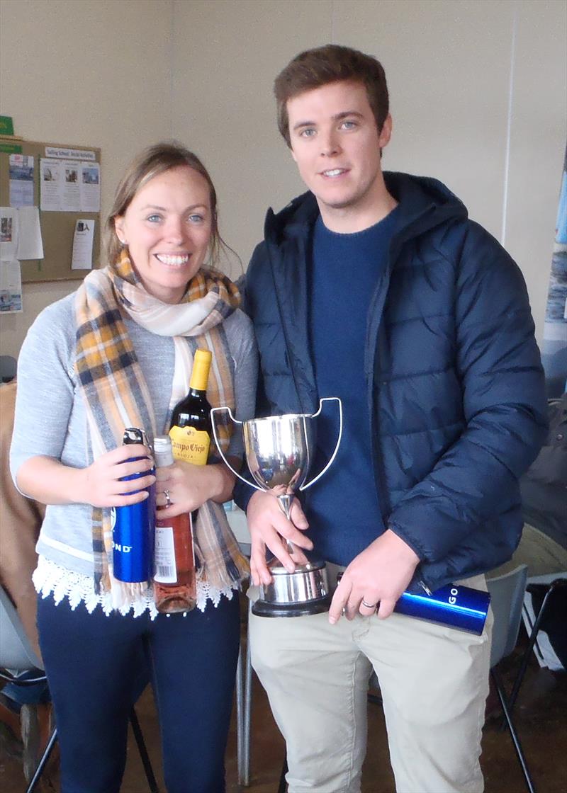 Champions Neil and Sophie Barrett at the Enterprise Winter Championship 2016 photo copyright RSC taken at Rutland Sailing Club and featuring the Enterprise class