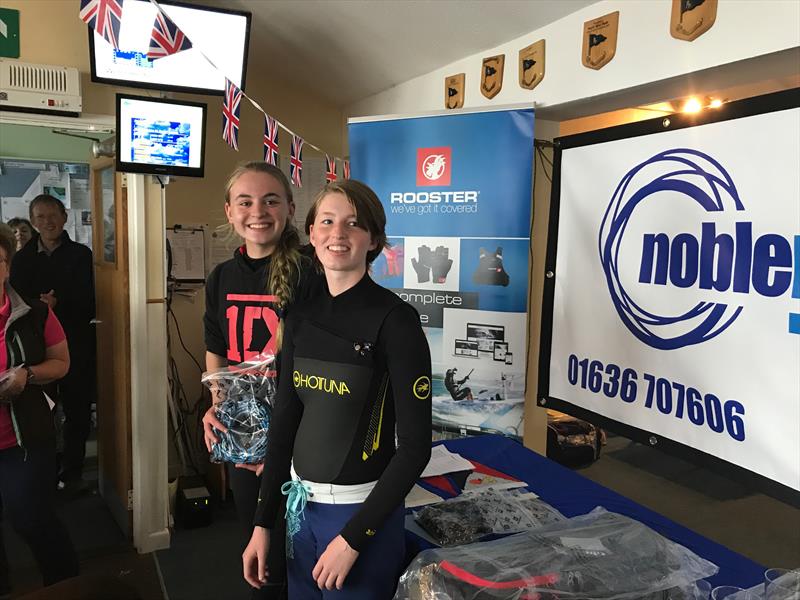 Rooster Get Knotted Award to Hannah Spash and Freya Mason at the Noble Enterprise Youth Nationals photo copyright Carol Ford taken at Bristol Corinthian Yacht Club and featuring the Enterprise class