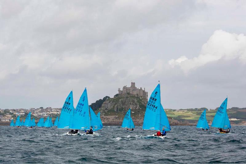 Running towards the Mount on day 2 of the Allen, North Sails & Selden Enterprise Nationals at Mount's Bay photo copyright Tim Olin / www.olinphoto.co.uk taken at  and featuring the Enterprise class