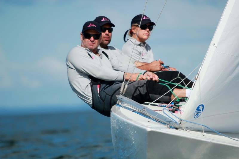 Odyssey's Peter Merrington, Wade Morgan and Jill Connel raced a superb regatta to take out third place in the Etchells Brisbane Fleet Championship photo copyright Daniel Alcock taken at Royal Queensland Yacht Squadron and featuring the Etchells class